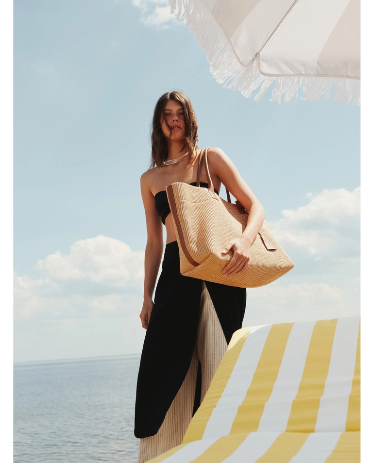 Beżowa torba do ręki Raffia