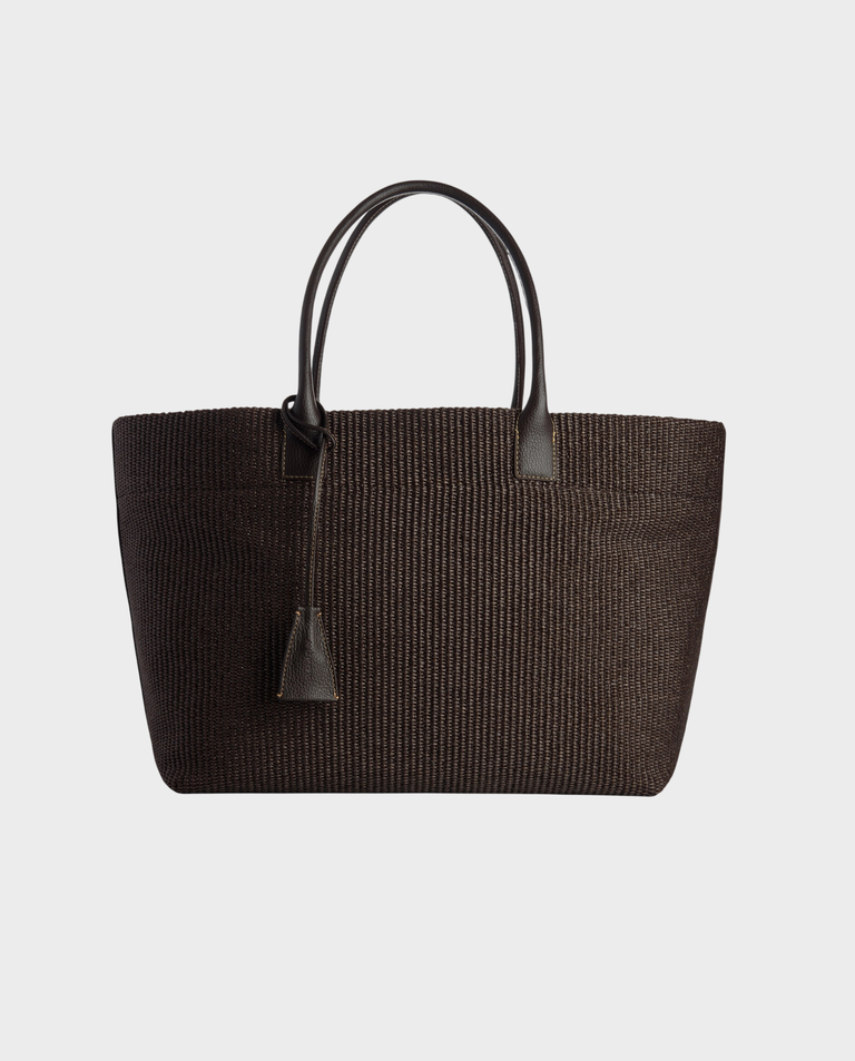 Brązowa torba do ręki Raffia