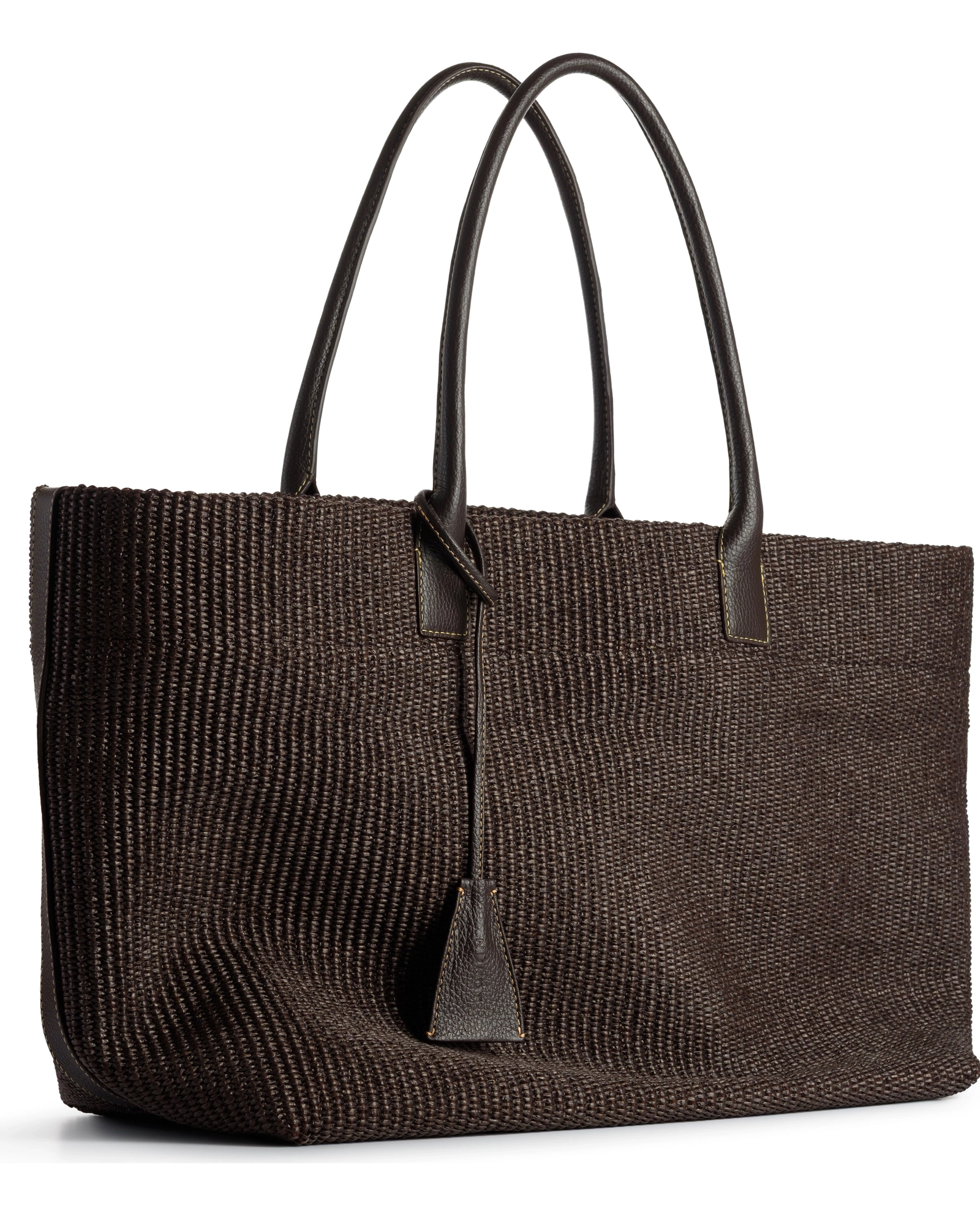 Brązowa torba do ręki Raffia - Image #3