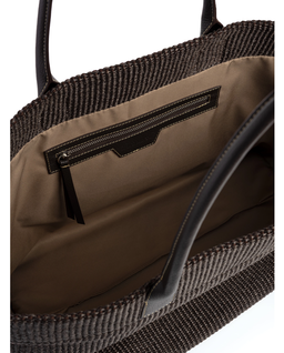 Brązowa torba do ręki Raffia - Image #4