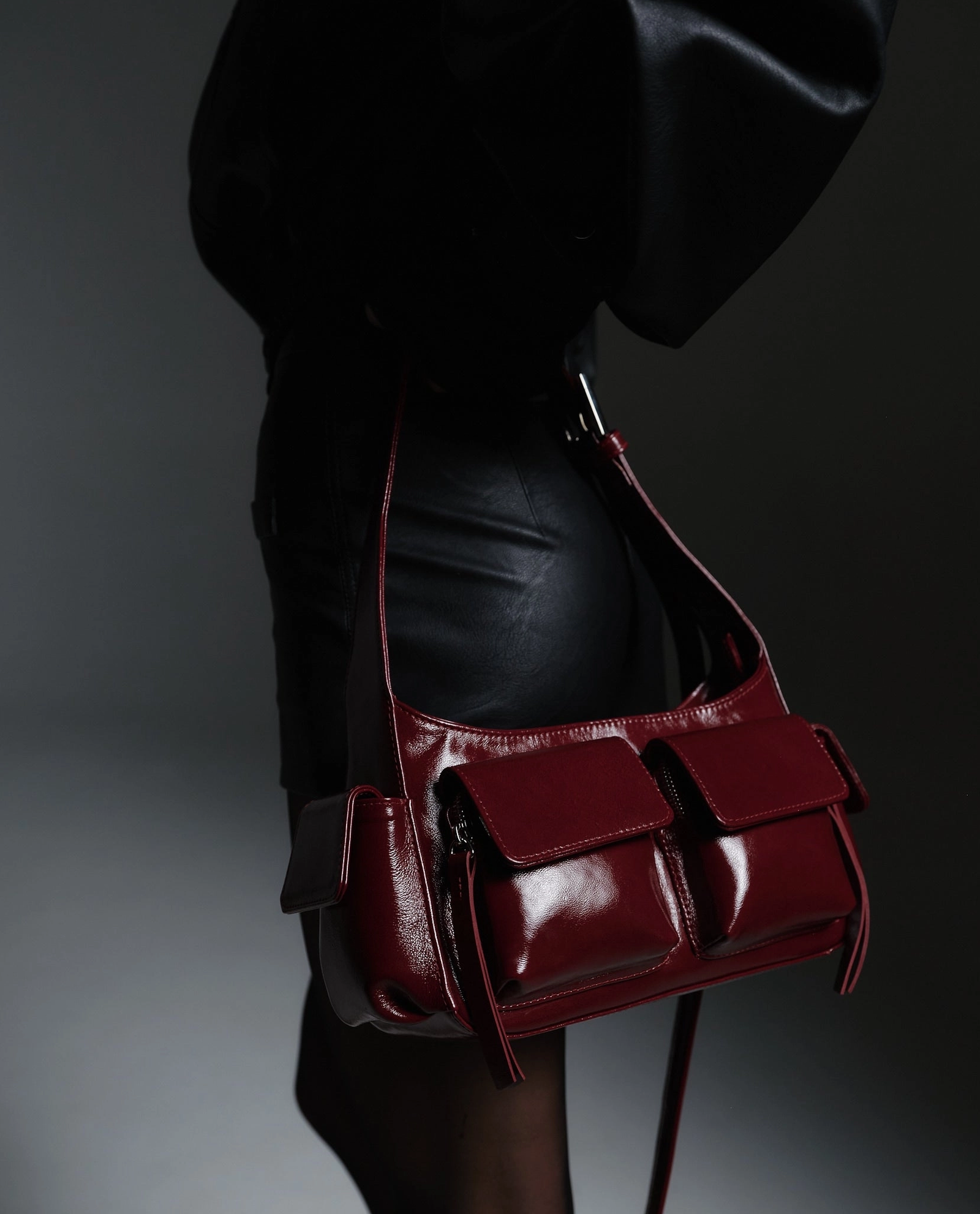 Bordowa torebka na ramię Cargo - Image #1