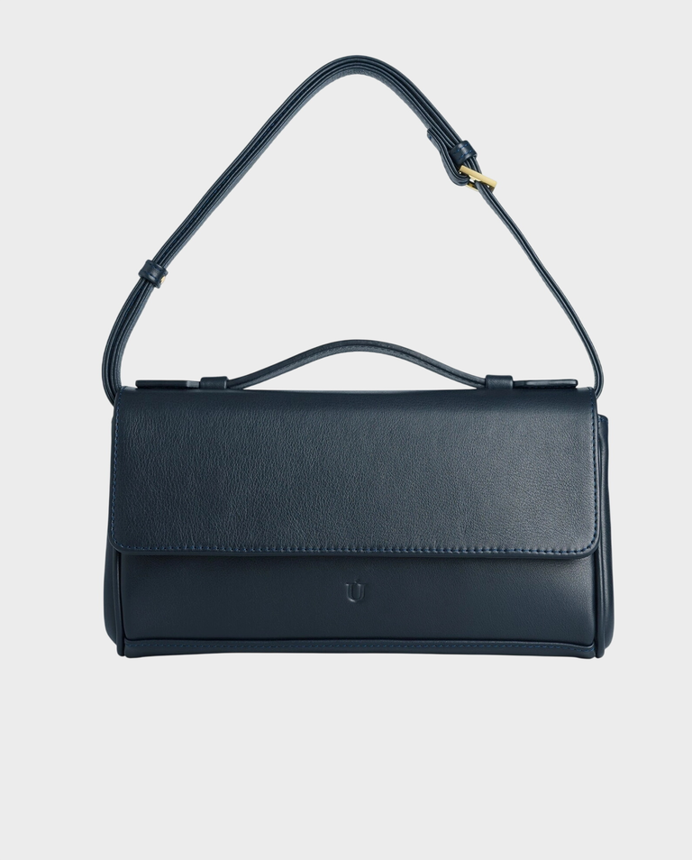 Granatowa torebka na ramię Baguette Flip