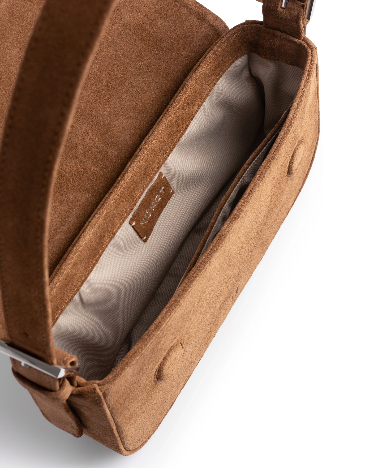 Zamszowa torebka na ramię Baguette Toffee - Image #5