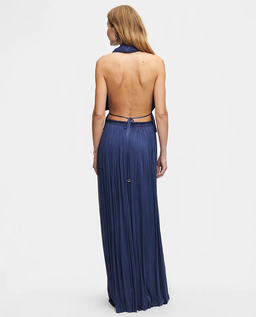 Granatowa spódnica maxi z jedwabiu - Image #2