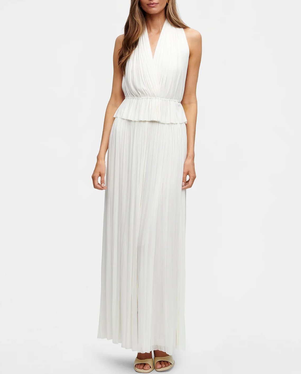 Biała spódnica maxi z jedwabiu - Image #1