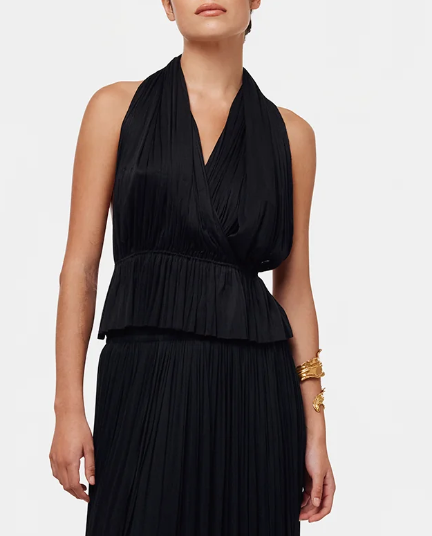 Czarny top z jedwabiu