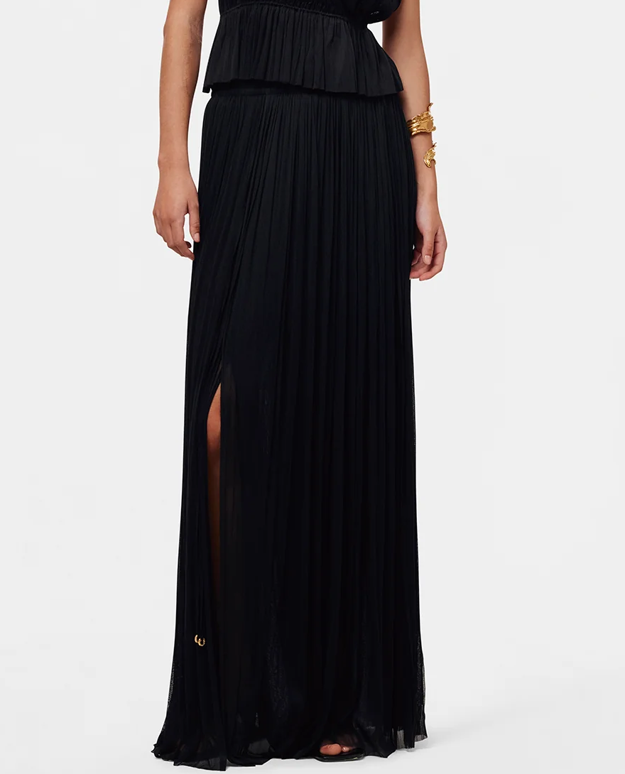Czarna spódnica maxi z jedwabiu - Image #0