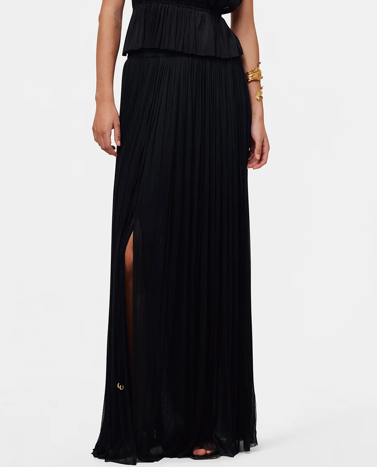 Czarna spódnica maxi z jedwabiu