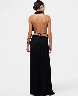 Czarna spódnica maxi z jedwabiu - Image #2