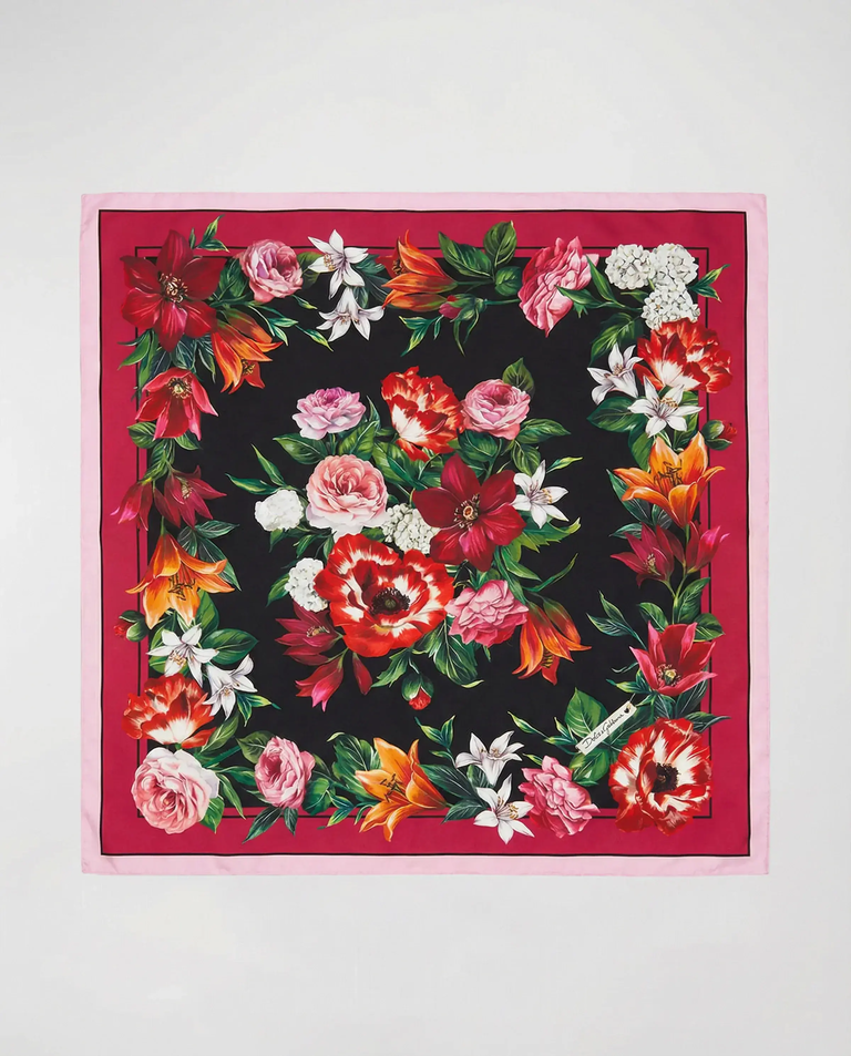 Jedwabna chusta w kwiaty 90x90