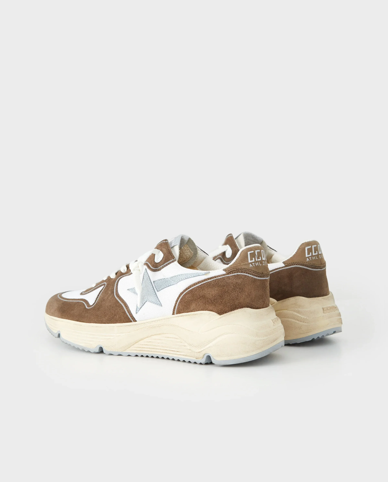 Brązowe sneakersy Running z logo - Image #3