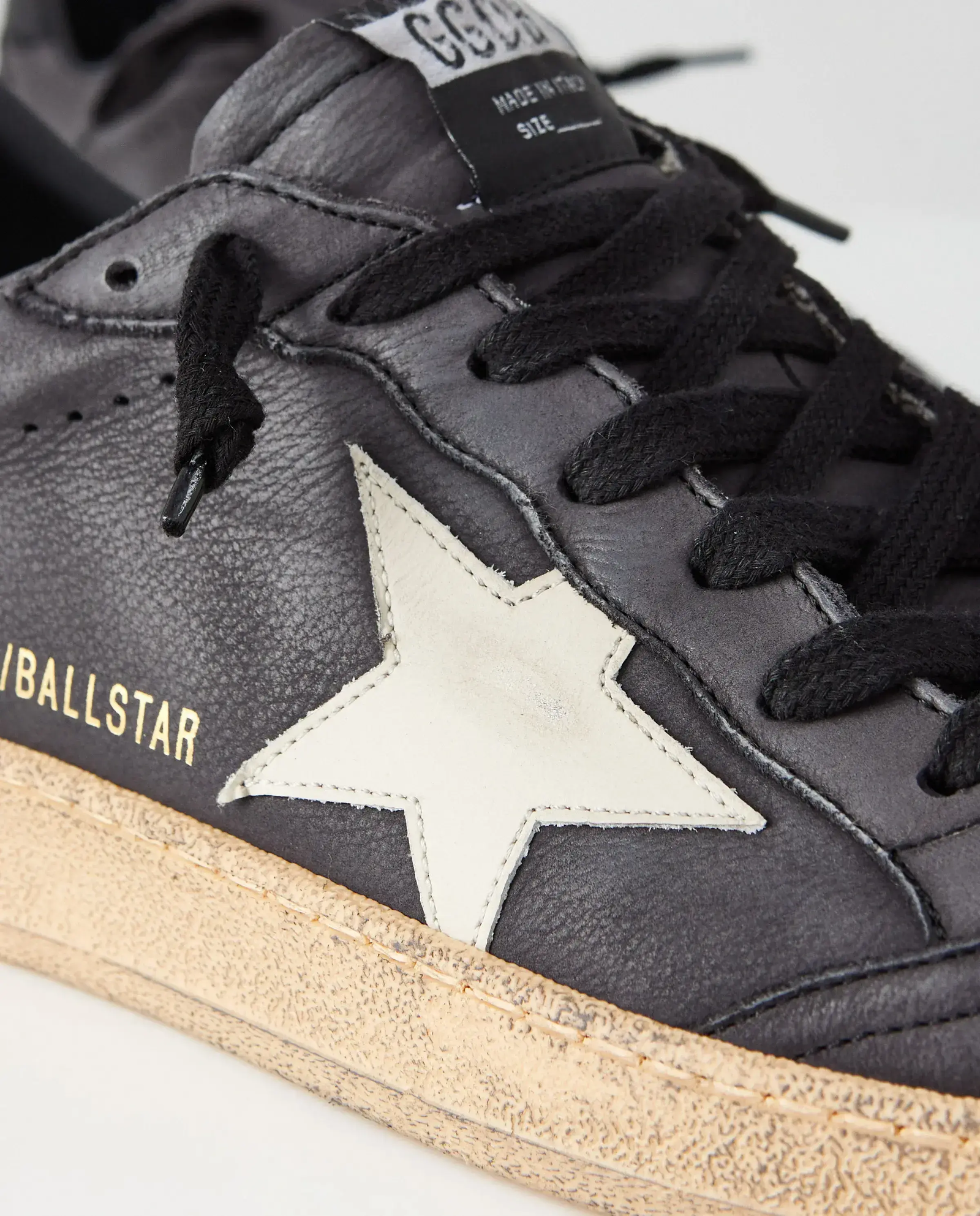 Ciemnobrązowe skórzane sneakersy Ball Star - Image #3