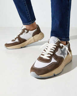 Brązowe sneakersy Running z logo - Image #1