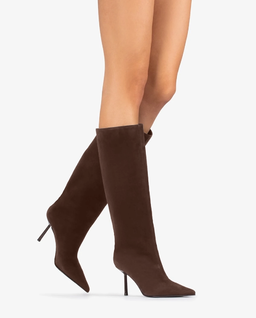 Ciemnobrązowe zamszowe kozaki Bella 80 - Image #1