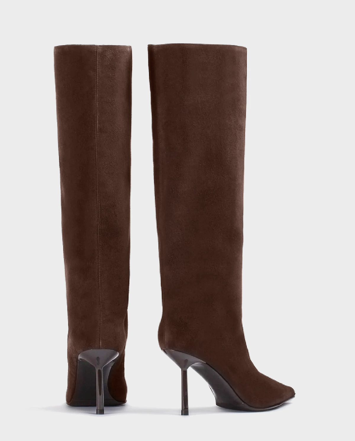 Ciemnobrązowe zamszowe kozaki Bella 80 - Image #3