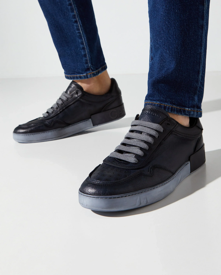 Czarne skórzane sneakersy Portofino