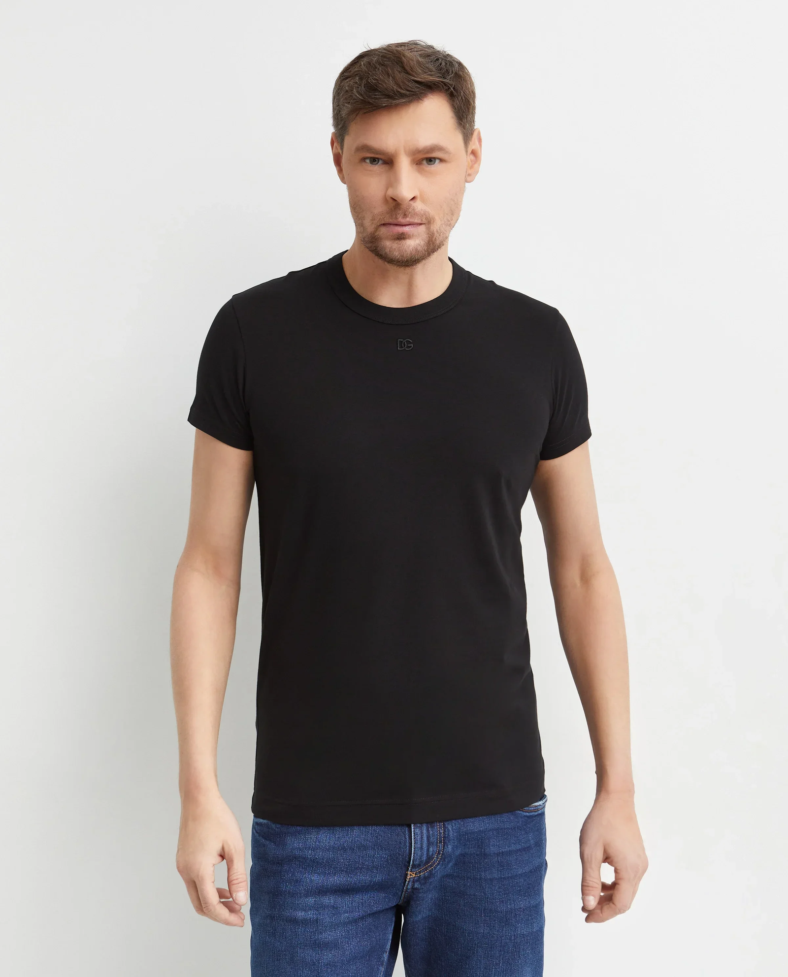 Czarna bawełniana koszulka z logo - Image #0