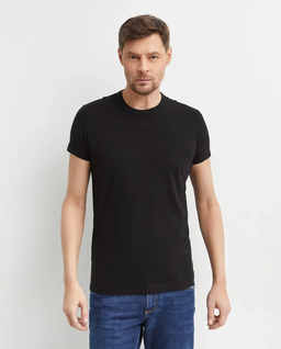 Czarna bawełniana koszulka z logo - Image #0