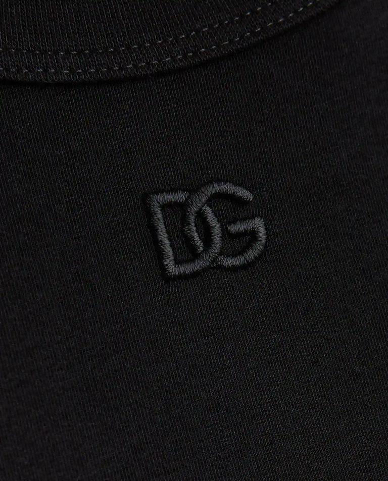 Czarna bawełniana koszulka z logo - Image #4