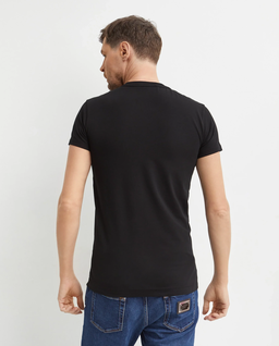 Czarna bawełniana koszulka z logo - Image #3