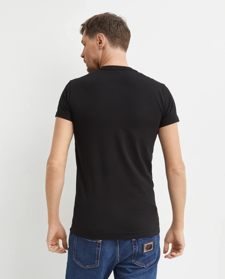 Czarna bawełniana koszulka z logo - Image #3