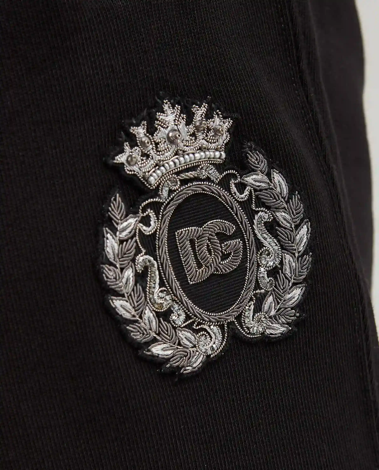 Czarne spodnie dresowe z naszywką - Image #4