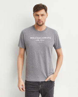 Szara koszulka nadrukowanym logo - Image #0