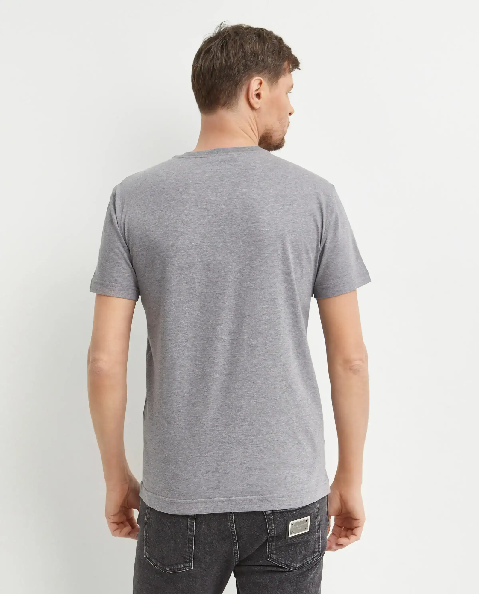 Szara koszulka nadrukowanym logo - Image #3
