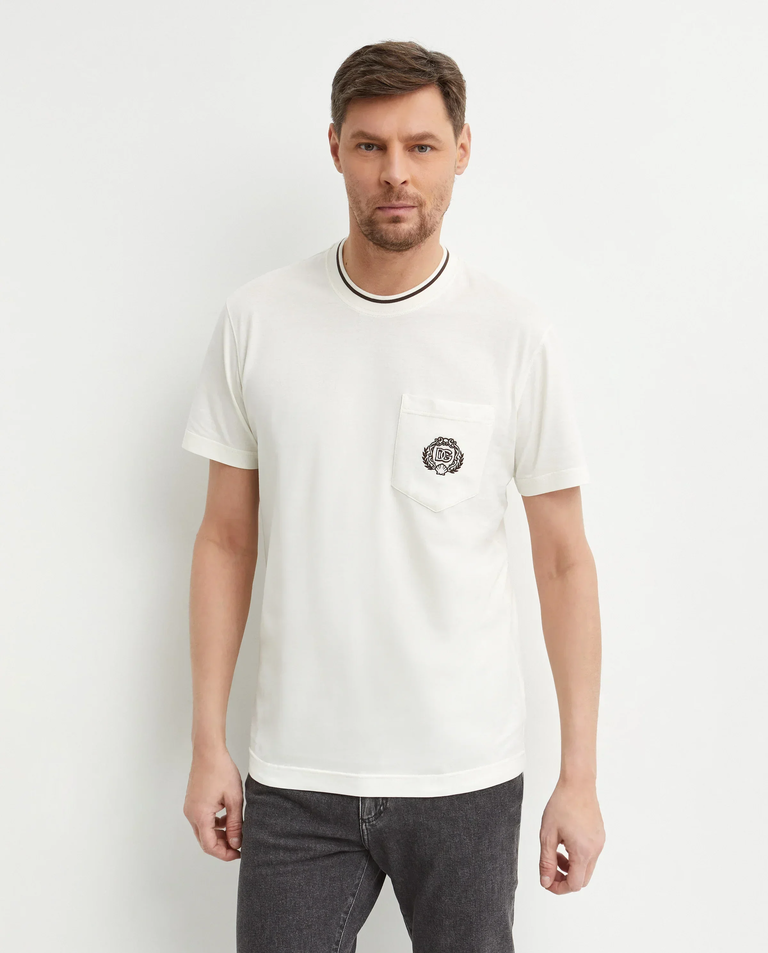 Biała bawełniana koszulka z logo