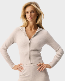 Szara bluza z kapturem Mae Zip - Image #0