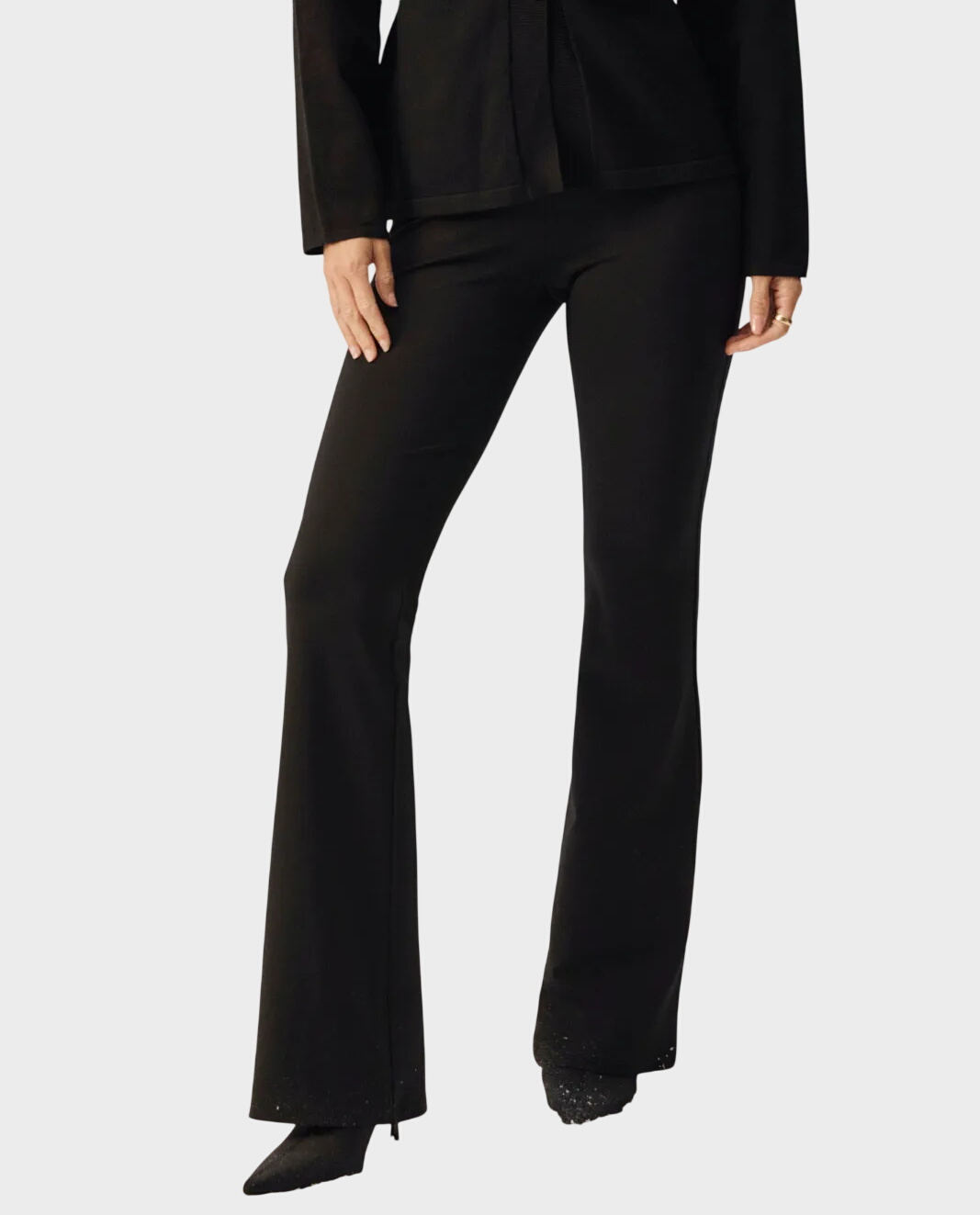 Czarne spodnie z wysokim stanem Louise - Image #0