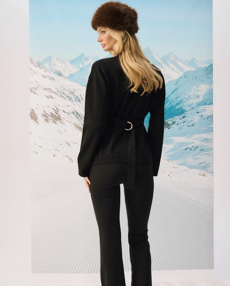 Czarne spodnie z wysokim stanem Louise - Image #2