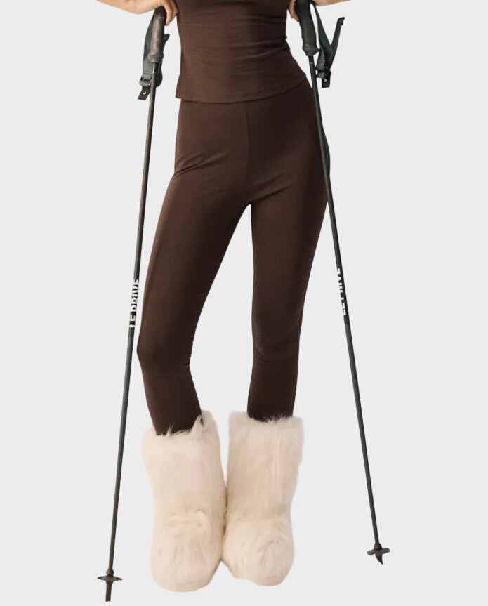 Brązowe legginsy z wysokim stanem Heidi