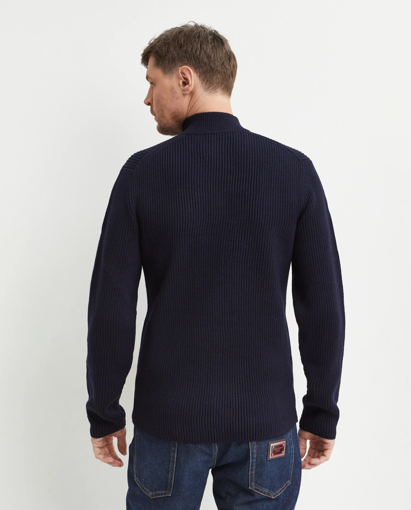 Granatowy sweter z suwakiem - Image #3