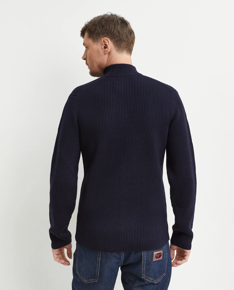 Granatowy sweter z suwakiem - Image #3