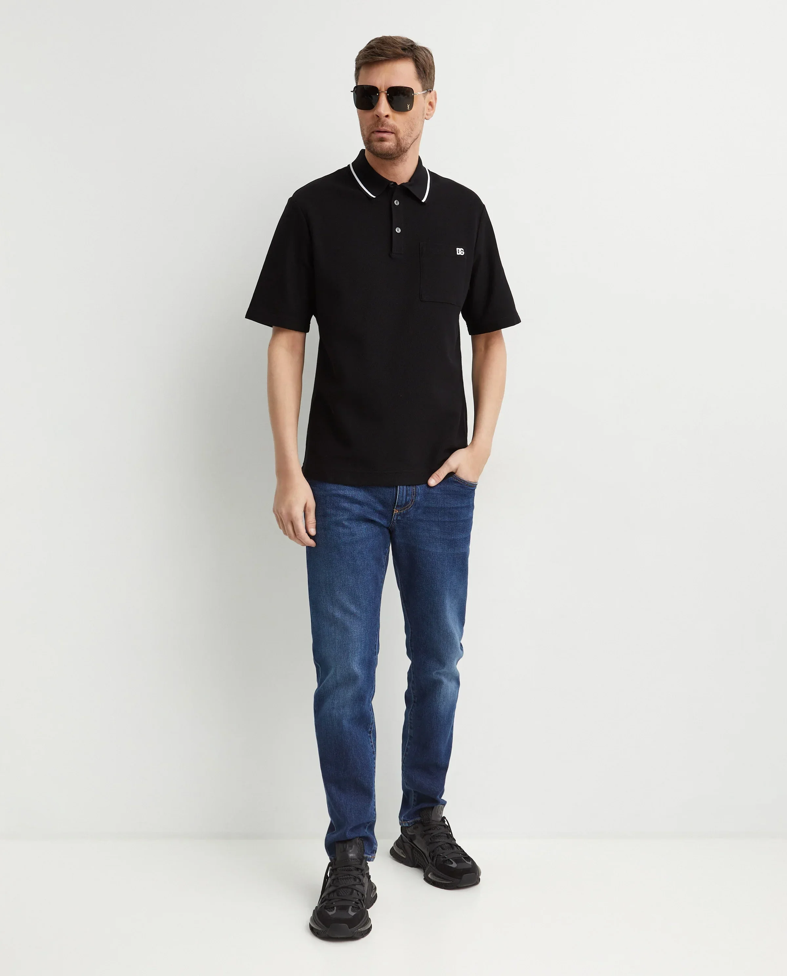 Czarna koszulka polo z logo - Image #2