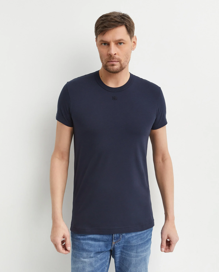Granatowa bawełniana koszulka z logo