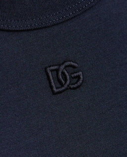 Granatowa bawełniana koszulka z logo - Image #4