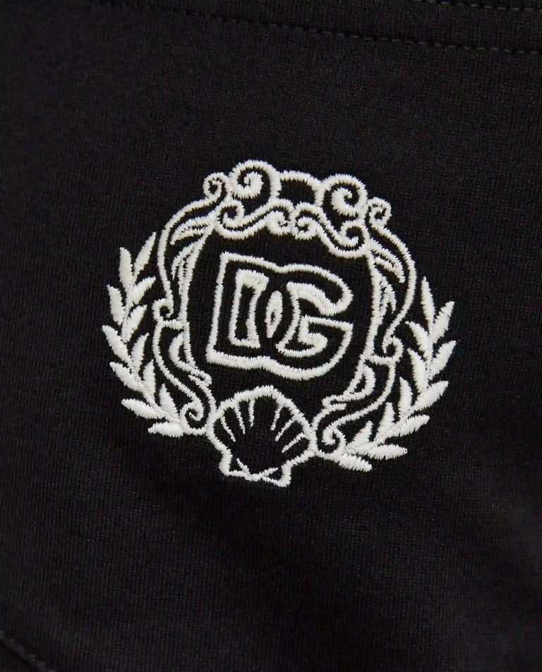 Czarna bawełniana koszulka z logo - Image #4