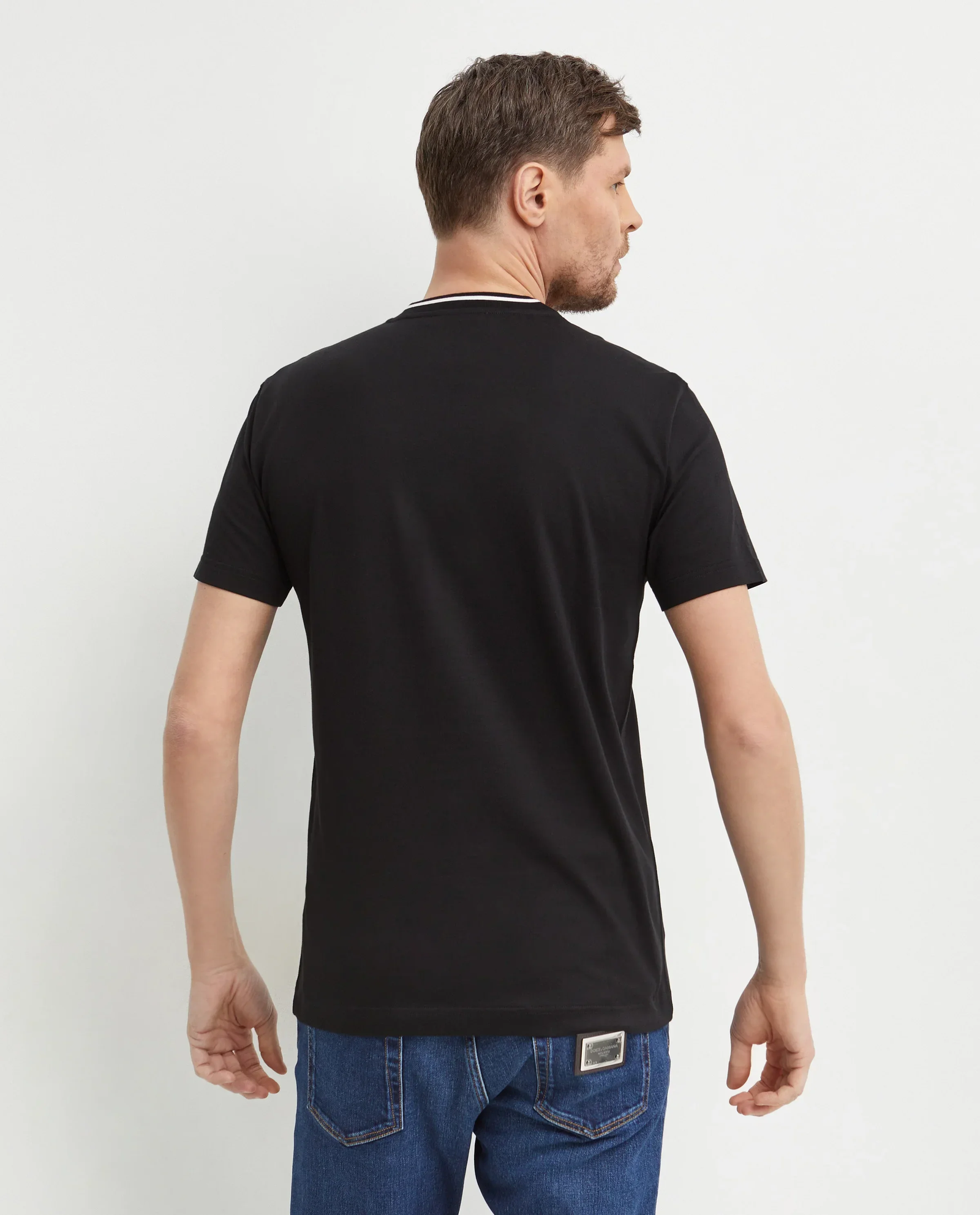 Czarna bawełniana koszulka z logo - Image #3