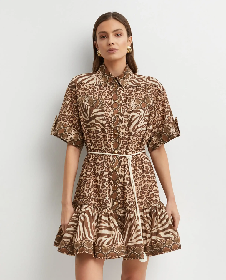 Brązowa sukienka mini Wanderlust Lantern - Image #2