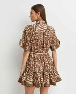 Brązowa sukienka mini Wanderlust Lantern - Image #3