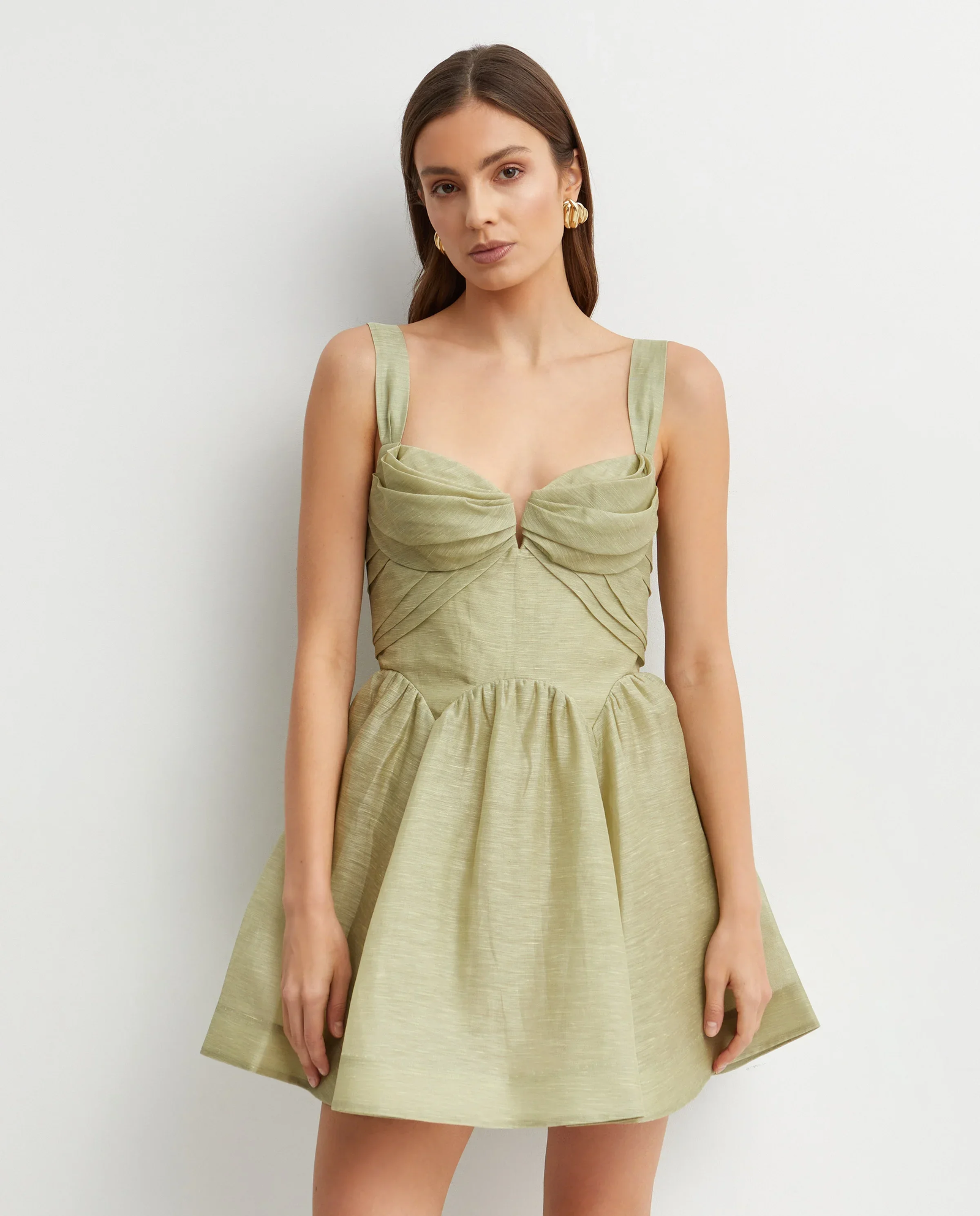 Oliwkowa sukienka mini Rebellion Drape - Image #2