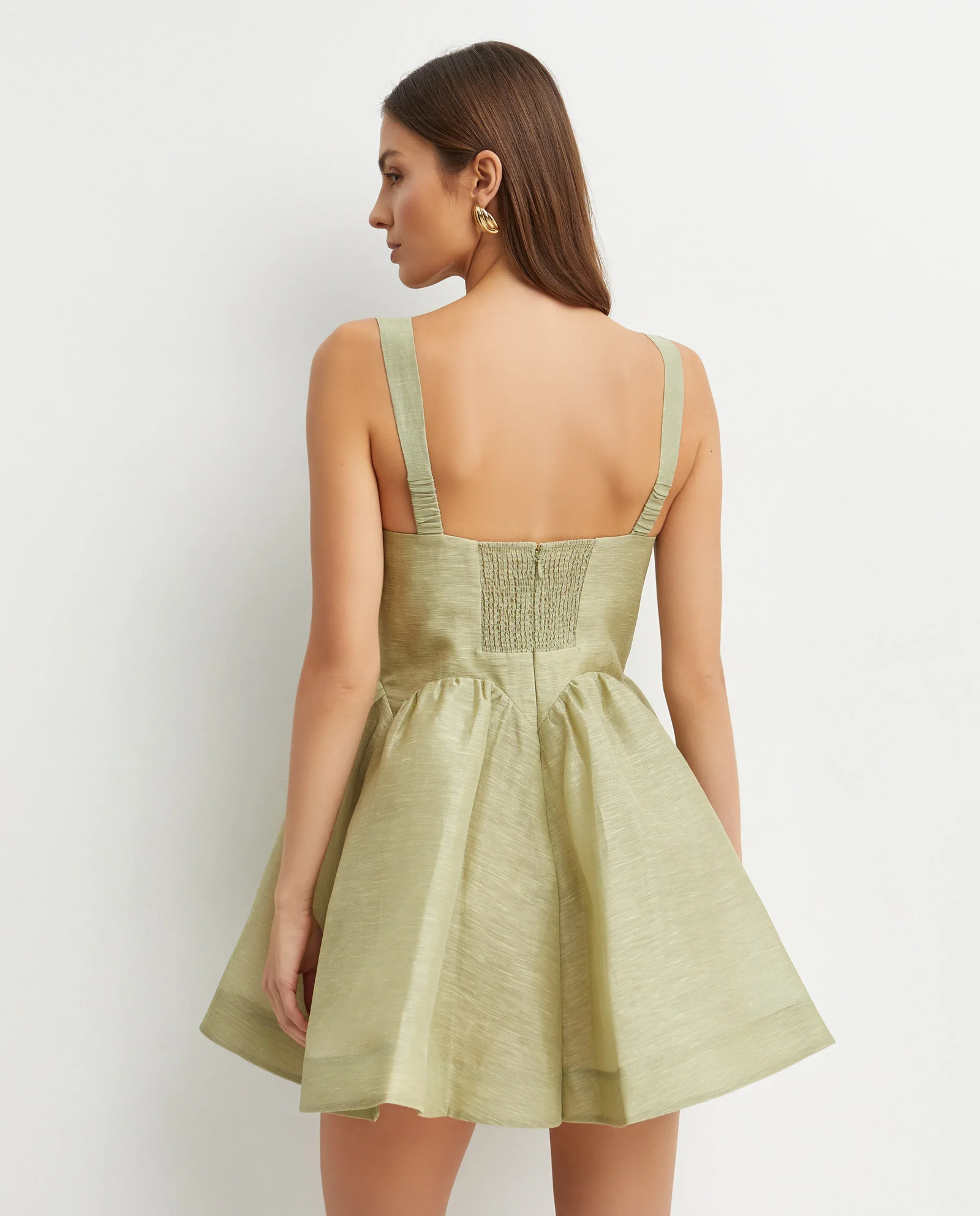 Oliwkowa sukienka mini Rebellion Drape - Image #3