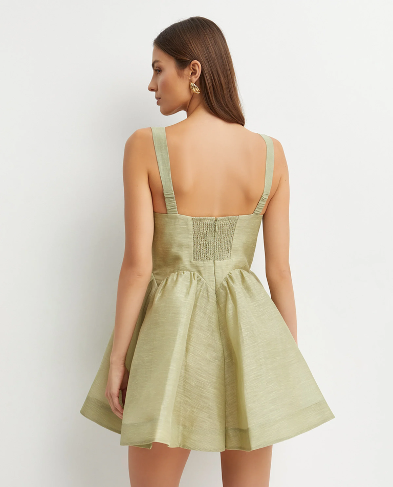 Oliwkowa sukienka mini Rebellion Drape - Image #3