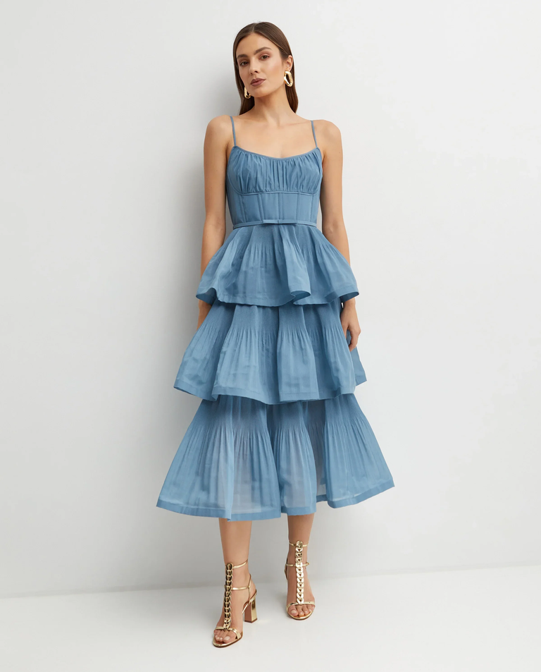 Plisowana sukienka midi