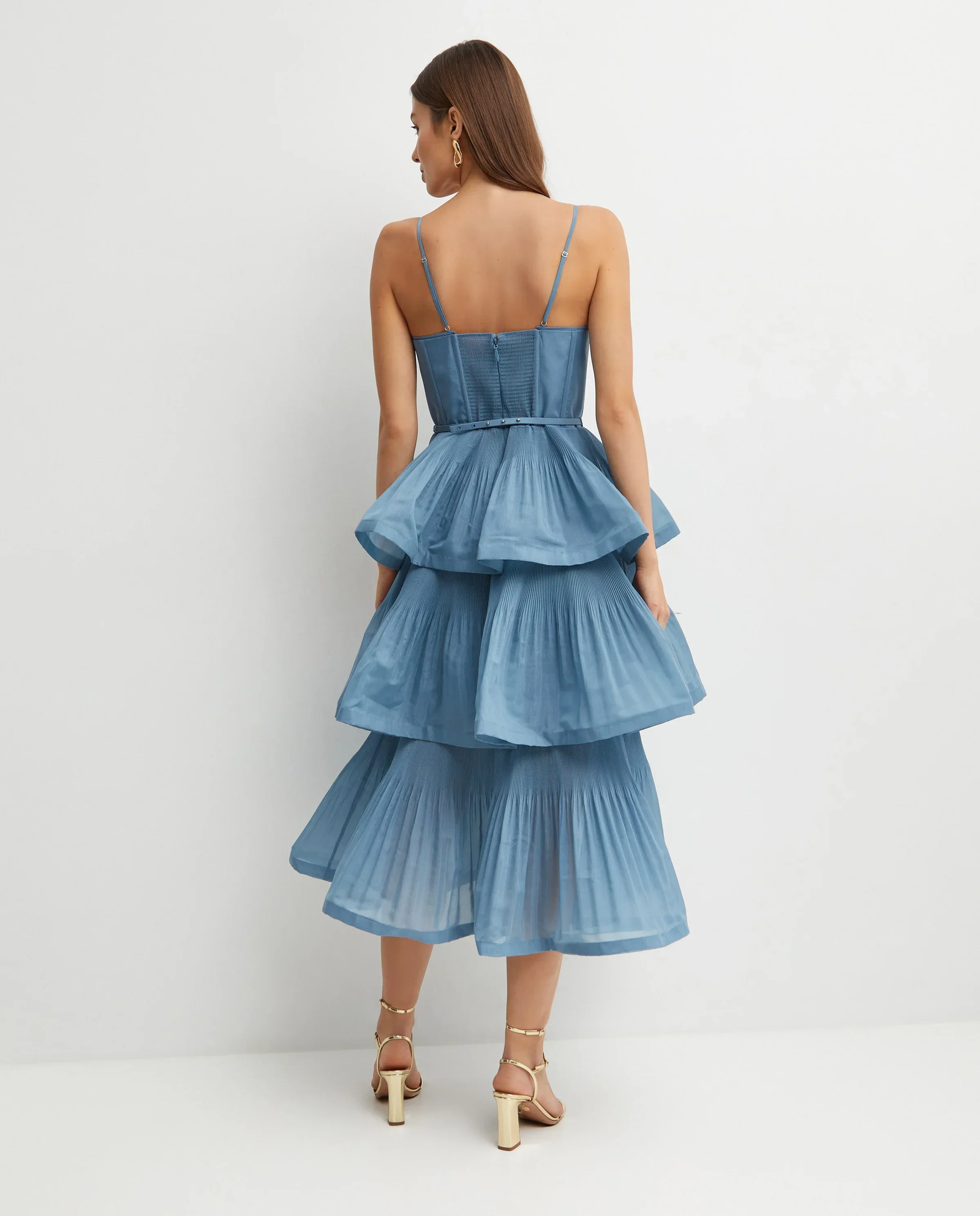 Plisowana sukienka midi - Image #3