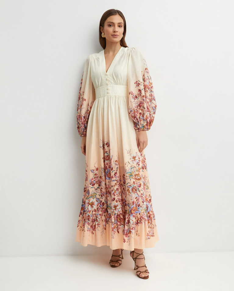 Sukienka z kwiatowym wzorem Awaken Plunge maxi