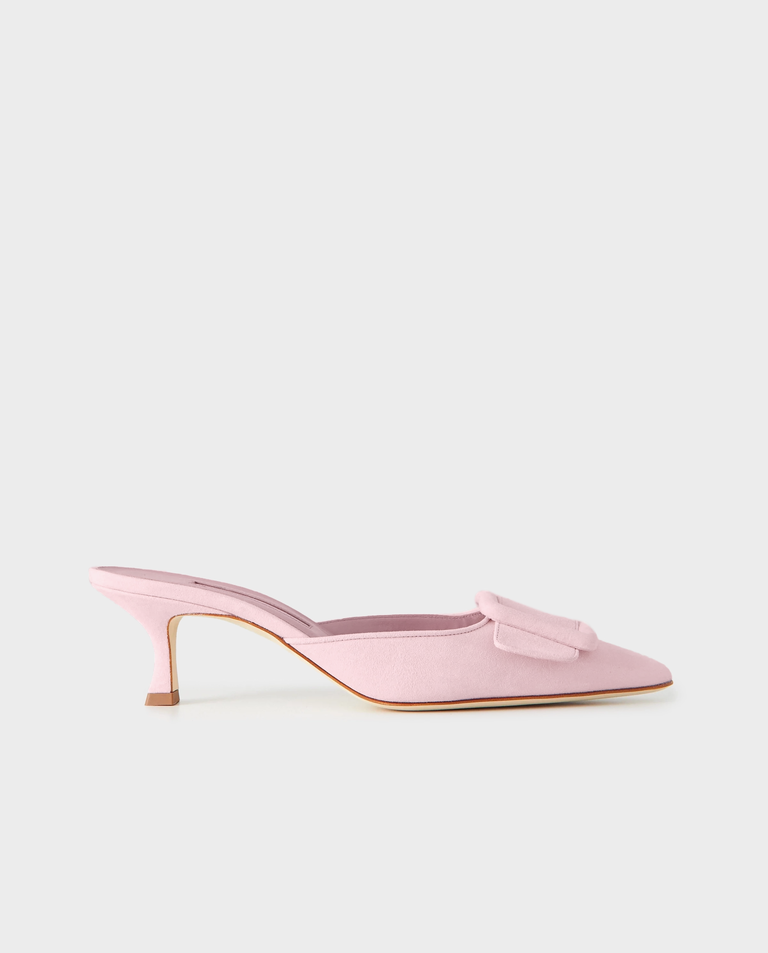 Jasnoróżowe mule na szpilce Maysale 50