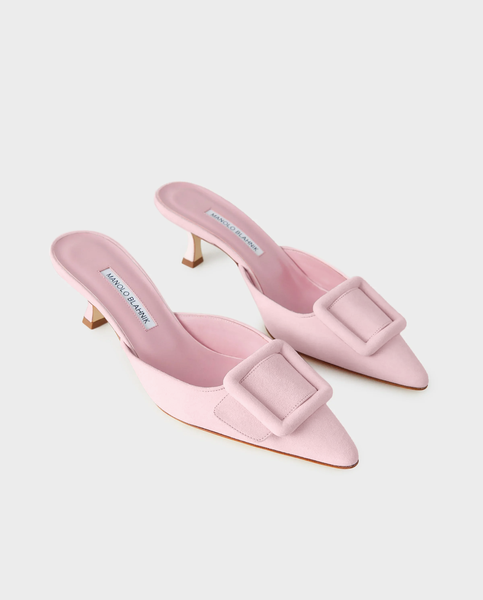 Jasnoróżowe mule na szpilce Maysale 50 - Image #2